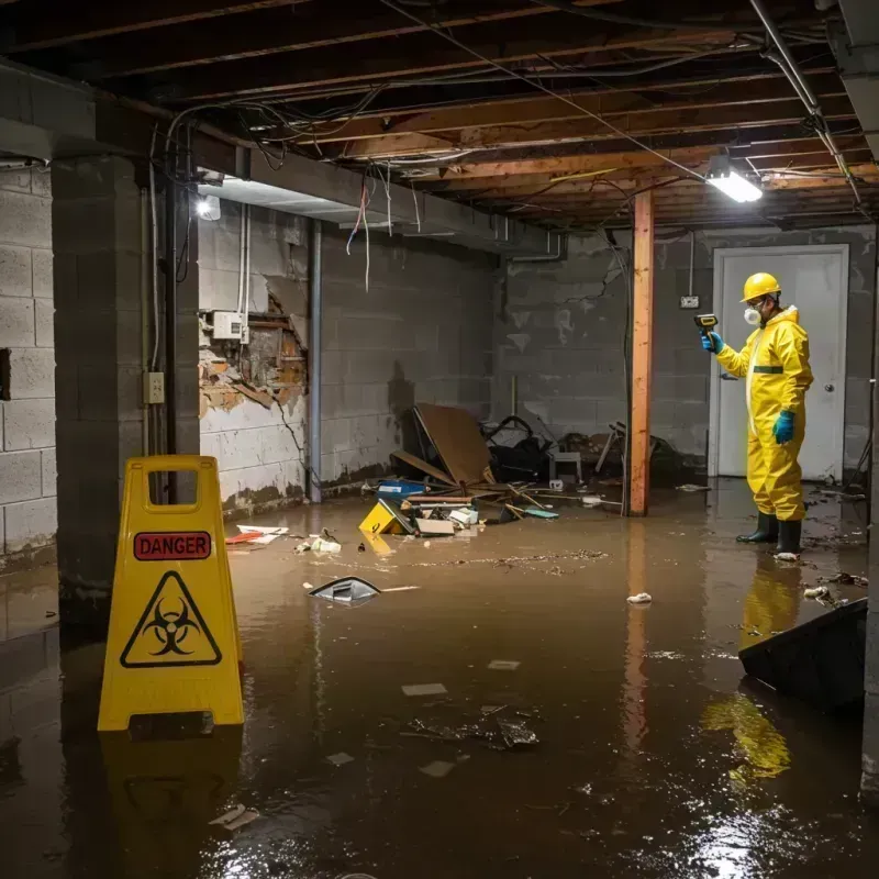 Flooded Basement Electrical Hazard in Lely, FL Property